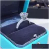 Bröllopsringar 1CT 3CT 5CT KVALITETSKITT VÄRG RINGAR Färg Hög tydlighet Moissanite Diamond Birthday Party Ring For Women Luxury 18K GOL DHJ3R