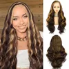 Cosplay Wigs Wig front lace wig female intercolor 4/27 long curly hair big wave synthetic fiber full head cover 231211