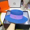 Wide Brim Hats Bucket Hats Summer Sun Hat Flat Top French Str Hat Elastic Ribbon M-Letter Decorative Travel Hat Wholesale C Womens Sun Hat J240425