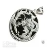 Intero pendente a buon mercato del drago d'argento della giada nera squisita Chain2261