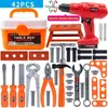 Tools Workshop Children's Tool Set with Electric Toy Drill Kids Power Pretend Play Kit for Boys Girls Education Montessori Learning 231211