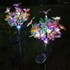 Decorative Flowers Butterfly Tree Outdoor Solar Lights Color Led Flower Waterproof Garden Patio