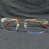 Rimless Clear Eye Glasses Frames Mens Transparent Optical Spectacles Metal Carter Deisgner Eyewear Fill Prescription Glasses301Q