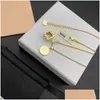 Pendant Necklaces Miao Familys New Necklace Super Fairy Asymmetric Gold Finish Crystal Love Diamond Inlaid Clavicle Chain Is Perfect I Dhuqx