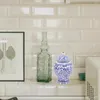 収納ボトルブルーセラミック花瓶と白い磁器瓶多機能キャニスターティーシール付き便利なドライフルーツ