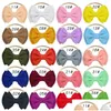 Hair Accessories 20 Color Baby Accessories Infant Girl Cute Big Bow Headband Newborn Solid Headwear Headdress Nylon Elastic Hair Band Dhktu