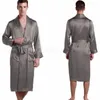 Men's Robes Men's Robes Mens Silk Satin Pajamas Pajama Pyjamas Robe Robes Bathrobe Nightgown Loungewear U.S.S M L XL 2XL 3XL Plus __5Colors 231212