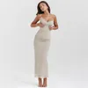 Abiti casual abito da sera in corsetto elegante per donne spaghetti cinghia rotta del corpo maxi pizzo mesh lungo festa di matrimonio