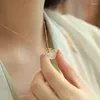 Hänghalsband Kina-chic stil imitera vit jade pith säkerhet långlivslås halsband ljus och lyxig mångsidig krage kedja