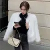 Women's Fur 2023 White Round Neck Coat Female Short Korean Version Of Young Casual Fashion Comfortable Mao