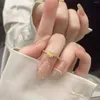 Anillo de imitación de anillos de boda hecho para joyas para mujeres y compromiso chapado en piedras preciosas de color cubiertas con azúcar cubo