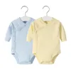Rompers 2pcs lot born baby coordes cotton Infant autumn girls outnal girls ofter robe solid color alonals