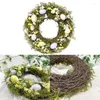 Fiori decorativi Porta appesa Easter Easter Oggs Rattan Ghirlanda Happy Party Decor