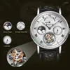 Horloges High-End BOUX Tourbillon Horloge Mannen Kalender Saffier Wijzerplaat Heren ST8007 Beweging Luxe Maanfase Mechanisch