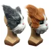 Śliczna maska ​​kota Halloweenowa nowość impreza Full Head Mask 3D Realistic Animal Cat Head Mask Props 2207253916135273U