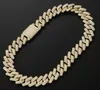 Men Hip Hop Necklace Cuban Link Chain 1618202224inch Cubic Zirconia Stone Designer Necklaces Mens 789inch Bracelets 14K Gold1729199112329