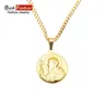 Pendant Necklaces Golden Color Stainless Steel Necklace For Men Women St Benedict Man Chain Pendants Hip Hop Fashion Jewelry5989540