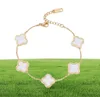 Wholale Jewelry Luxury Gift Stainls Steel 18K Gold Women Lucky Flower Bracelet3508177