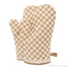 Baking Tools Oven Mitts Grid polyester Lining Heat Resistant Kitchen Gloves Wholesale 12.12