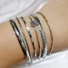 Lot de 6 bracelets polyvalents en forme d'étoile, collection de bijoux uniques, matériau en alliage, adapté à la mode de vos tenues