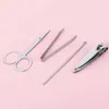 Kit per nail art 5 set Mini clipper per manicure Strumenti per il miglioramento della bellezza Strumento per taglierina portatile da viaggio in acciaio inossidabile per unghie