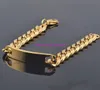 Est Jewelry Charming Men039S ID -armband 15mm rostfritt stål Guldtonkedjelband för män 866quot Hög kvalitet6241131