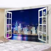 Tapestries Tapestry Wall Decor Beautiful Window Sea View Scenery Home Decoration Background Cloth