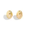 Stud Earrings Salircon Punk Creative Geometry Half Round Trend Aesthetics Gold Color Big Women Aesthetic Party