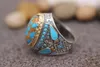 Cluster Rings Vintage Boho Geometric S for Women Tibetan Ethnic Flower Finger Ring Fashion Female Party Jewelry Accessories