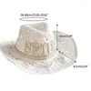 Berets Hollow Out Bride Letter Cowgirl Hat Novelty Cowboy Summer Beach Western Fancy Dress Accessory Drop234s