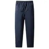 Pantalons pour hommes coupe régulière hommes pantalons de survêtement d'hiver chauds et confortables avec poches à taille élastique idéal pour l'exercice de jogging tenue décontracté