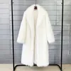 Frauen Pelz Topeka Faux Jacke Frauen Winter Nachahmung Lange Mantel Elegante Drehen Unten Kragen Büro Dame Winddicht Schnee Outwear