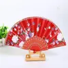 Tragbare Damen Falten hand Fans Hochzeit Party Favor Seide Tuch Floral Dance Show Requisiten Fan Japanischen stil202V