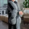Manteau de fourrure de vison pour femmes, vêtements longs d'hiver à col grande taille