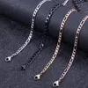Ketten Edelstahl Basis Curb Cuban Link Kette Halskette für Frauen Männer Figaro Rose Gold Silber Solide Metall Schmuck Geschenke Fashion249f