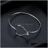 Bracelet Simple Bracelet Tempérament Métal Petit Frais Accessoires Sauvages Personnalité Géométrique Coeur De Pêche Bracelet Ouvert Drop Livraison Jewe Dhdtb