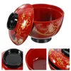 Dinnerware Sets Traditional Japanese Bowl Rice Bowls Soup Lids Japanese-style Service Convenient Rices Melamine Container Cooking