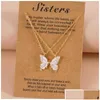 Pendant Necklaces 2Pcs Friend Sisters Suitable For 2 Girls Matching Butterfly Pendants Long Distance Friendship Jewelry T8De Drop Del Dhnv3