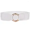 Belts Fashion Women's Dresseselastic Bands Needle-free Gold Ring Buckles Elastic Wide Waist Cinching Garment Accessories