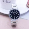 Wristwatches High Quality Young Old Woman Man Stainless Steel Quartz Wristwatch Big Digital Luminous Hands Waterproof Couple Gifts Watches