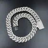 Bijoux de hip hop énorme personnalisé Jewelry 25 mm 925 Silver Moissanite Miami Cuban Link Chain