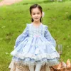 Dziewczyna sukienki 2023 Autumn Hiszpanie Vintage Lolita Ball Suknia koronkowa szwu Tassel Design Turkey Easter Cute Princess for Girls A634