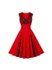 Vestidos casuais 2024 vintage mulheres robe pin up vestido moda retro 50s 60s rockabilly grade swing verão feminino elegante túnica vestido