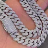 12mm 3ROWS VVS Moissanite Studded Miami Cuban Link Chain 925 Sterling Silver Moissanite Iced Out Cuban Chain1990