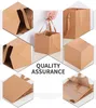 Envoltório de presente 102030pcs sacos kraft quadrados com alças de fita papel reutilizável compras natal para favores de festa 231211