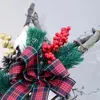 Decorative Flowers Christmas Wreath Pine Cones Bowknot Handmade Xmas Home Decoration