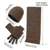 Bandanas Hat Gloves Scarf Sets Warm Women Elastic Knit For Winter Thicken Comfortable Skin-Friendly