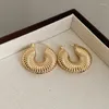 Hoop Earrings Personality Thick Gold/Silver Color Statement Fashion Metallic Jewelry Earings Wholesale