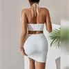 Повседневные платья 2023, летнее белое мини-платье с открытой спиной, клубная женская одежда, сексуальный ночной клуб для женщин, открытое облегающее платье с лямкой на шнуровке