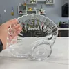 Decorative Figurines European Creative Salad Bowl Transparent Household Simple Dumpling Plate Fruit Cold Vegetables